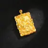Colar de Corda Preta com Pingente de Dragão Banhado a Ouro para Homens, Joia com Pingente Quadrado Ousado, Mesmo Estilo de Loja de Ouro, Joia Versátil de Yiwu, Fornecimento Direto do Fabricante