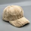 Boné de Baseball Peludo Estilo Coreano para Mulheres, Quente e à Prova de Frio para Outono e Inverno, Boné Bico de Pato, Faz o Rosto Parecer Menor, Chapéu de Pelúcia Fofo