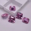 Cabochão de Pedra Preciosa Quadrado em Forma de Pagode, Cabochão de Pedra Preciosa Zircônia Rosa para Anéis e Pingentes Femininos