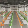Mesa y Sillas de Comedor de Cantina, Mesa y Sillas de Comedor para Personal Escolar, Mesa y Sillas de Pizarra para Empresa, Mesa y Sillas de Comedor de una Pieza, Combinación Personalizada para 4 Personas