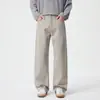 Pantalones de Algodón Puro de Corte Recto Holgado Estilo Old Money para Hombre, Jeans Nuevos de Otoño 2026 para Hombre, Pantalones Casuales de Marca de Alta Gama de Moda