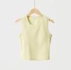 Ropa de yoga profesional, chaleco deportivo para mujer, ropa exterior ajustada, corta, para correr, de secado rápido, sin mangas, para fitness con almohadilla para el pecho, verano