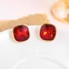 Pendientes Cuadrados de Circonita Vintage, Moda Retro, Pendientes Simples y Versátiles, Pendientes de Lujo Ligero y de Gama Alta para Mujer