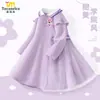 Vestido Wish Meow Meow Girls 2025 Novo Outono Primavera Meninas Crianças Outono Saia Polo Tendência College