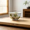 Nuevo soporte de cerámica para tetera de osmanthus pintado a mano, una bandeja de té pequeña y fresca de color amarillo anaranjado para uso doméstico, una mesita de té pequeña y accesorios para ceremony de té para servir té y bocadillos