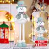Nuevos Productos Transfronterizos Decoraciones de Muñeco Telescópico Navideño Tela Verde Anciano Muñeco de Nieve Alce Adornos de Muñeco de Piernas Largas