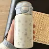 Lleno de encanto femenino~ Linda taza térmica de acero inoxidable 316 con patrón de estrellas y pajita, botella de agua elegante y portátil para niñas