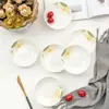 Plato Pequeño de Hueso de Porcelana de 5 pulgadas para Salsa, Vinagre y Pepinillos, Plato Pequeño para Salsa de Comida Occidental de Hotel, Plato para Vinagre y Salsa para Dipear