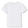 Camiseta Blanca de Algodón Puro para Niños Manga Corta Estampado Guardería Pato Pato Tie Dye Dibujo Pintado a Mano Camiseta de Campaña Publicitaria