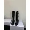 Botas marrones estilo Melard para mujer, otoño e invierno, de suela gruesa, botas altas, nuevo modelo 2025, con hebilla de cinturón, tacón grueso, botas altas de equitación