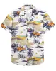 Camisa Hawaiana con Dibujos Animados Impresión 3D Cuello Redondo Manga Corta Sin Planchar Camisa para Hombre Top Casual