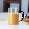 Taza Transparente de Vidrio de Borosilicato de Alta Calidad de una Sola Capa, Taza Colorida para Jugos y Bebidas en Casa, Taza de Vidrio Simple Recta de Alto Valor