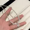 Colar com Franja de Zircônia Prata Quebrada Pérola Feminino Francês Retrô Luxo Leve Elegante Casual Mais Fácil de Combinar Corrente de Clavícula