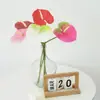 Pegamento de palma roja de simulación individual de alta gama, sensación de impresión 3D, escamas de palma, accesorios para fotos de palma, materiales para arreglos florales, planta verde al por mayor
