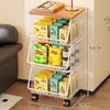 Estante de Almacenamiento para Cocina, Estante Móvil de Varias Capas para Snacks y Juguetes para Sala de Estar, Canasta para Encimera para Frutas, Verduras y Condimentos