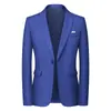 Blazer para hombre de comercio exterior transfronterizo al por mayor del fabricante, talla europea, de un solo pecho, un botón, solapa de muesca, corte ajustado, traje sin arrugas