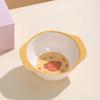 Plato de Cena Dividido para Niños Miffy, Bol para Comida, Cubiertos (Tenedor y Cuchara), Vajilla de Melamina con Dibujos Animados, Plato de Cena Antiescaldante para Bebé en Casa