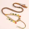 Collar Colgante de Algodón Tejido a Mano del Dios de la Riqueza de Diez Brazos Estilo Tíbet Juguete Cultural Thangka Cuerda para Colgar en el Cuello Cordón Tejido a Mano