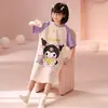 Camisola de Menina Verão Fina de Manga Curta Pijamas Fofos Infantis Verão Menina Desenho Animado Crianças Maiores Princesa Roupas de Casa