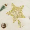 Arte de Hierro Navideño Adhesivo Estrella para la Punta del Árbol Decoración de Árbol de Navidad Adorno Colgante Estrella de Cinco Puntas Tridimensional Decoración Estrella Decoración de la Punta del Árbol