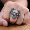 Anillo de cabeza de vaca hecho a mano para hombre, personalizado, dominante, retro, Zodiaco, vaca, anillo de plata tailandesa, abierto, regalo