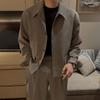 MYQ Pu Shuai chaqueta holgada con solapa para hombre, pantalones rectos casuales de moda, traje de moda madura ligera de primavera