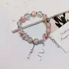 Pulsera de Cuentas de Vidrio Degradado Estilo Chino para Mujer, Pulsera Fresca y Dulce con Colgante de Mariposa, Joyería de Puesto de Mercado Nocturno, Regalo para Mejor Amiga