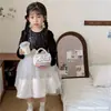 Bolso Nuevo para Niños Bolso de Mano con Perlas Mini Billetera Moda Cadena de Princesa Femenina Bolso Cruzado Pequeño Cuadrado para Niña
