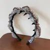 Diadema de Malla de Cristal con Estampado de Leopardo y Dientes de Lujo para Mujer, Accesorio para el Cabello de Lujo Ligero de Gama Alta, Diadema Dulce, Pasador, Tocado