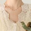 Collar con colgante de hoja ovalada y estrella geométrica de estilo francés Iins, versátil, de acero de titanio transfronterizo, joyería al por mayor que no se decolora.