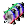 Ventilador de Chasis Dual Aurora de 12 cm al por Mayor Ventilador de Computadora de Escritorio de 12 cm Ventilador de Refrigeración Silencioso Fantasía RGB