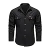Camisa de Manga Larga para Hombre Ropa de Trabajo Primavera Otoño Exterior Casual Cuello Solapa Color Sólido Secado Rápido Camisa Delgada Talla Grande Chaqueta