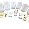 Varios moldes de silicona con forma de oso, moldes para postres de mousse y chocolate, moldes para jabón DIY, moldes para manualidades de yeso