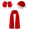 Gorro de Punto con Pompón Navideño Transfronterizo, Bufanda y Guantes Todo en Uno para Otoño e Invierno, Gorro Navideño de Invierno, Gorro Cálido para Fiesta Navideña