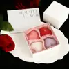 Pacote com 4 Velas em Formato de Coração com Grade, Novo Design Moderno, Decoração Aromática para Casa, Adereços para Fotos, Velas Coloridas de Aromaterapia