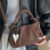 Bolsa Pequena Retrô Feminina Outono e Inverno 2025 Nova Moda Design de Nicho Bolsa de Ombro Único Transversal Estilo Coreano Ins Bolsa Dumpling