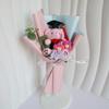 Ramo de oso doctor temporada de graduación muñeco de dibujos animados flores para parejas estudiantes regalos creativos ramo de punto de dibujos animados muñeco