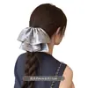 Presilha de rabo de cavalo com poá em cetim estilo coreano para mulheres, elegante meio rabo de cavalo, acessório de cabelo sofisticado