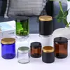 Tampa de Alumínio Ondulada Pote de Vela Suprimento Cor Âmbar Copo de Vela Perfumada Material DIY Recipiente para Vela Garrafa de Vidro com Tampa