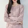 Suéter de ganchillo hueco estilo coreano, 100% algodón, para mujer, manga larga, holgado, top rejuvenecedor, modelo 26 nuevo