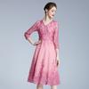 Vestido Saia Marca de Luxo Shenzhen Banquete de Casamento Tamanho Plus Jovem Sogra Sogra Vestido de Renda com Lantejoulas Atacado