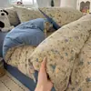 Juego de Ropa de Cama para Dormir Nude 100% Algodón Clase A para Mamá y Bebé Juego Floral de Cuatro Piezas Sábana de Algodón Puro Pequeña Fresca ins Juego de Tres Piezas para Dormitorio