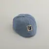 Chapéu Protetor Solar Versátil Estilo Coreano para Menina Beret Jeans Retrô Super Fofo Chapéu para Menino Dinossauro para Frente Venda por Atacado