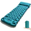 Colchoneta Inflable Auto-Inflable para Acampar al Aire Libre con Bomba de Pie, TPU con Forma de Diamante y Almohada para Esterilla de Dormir de Tienda de Campaña