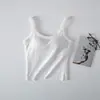 Entrega en una sola pieza verano fresco algodón cinturón almohadilla para el pecho chaleco sujetador una pieza ocio deportes ropa interior todo a juego tirantes finos