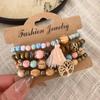 Pulsera colorida de cuentas multicapa apiladas, ligera, de lujo, de alta gama, elegante, de estilo étnico, de moda, joyería