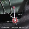 Colar de Aço Inoxidável para Guitarra de Cor Simples Hip Hop Rock Jazz Design de Pingente Nicho Acessórios de Pingente para Festival de Música