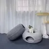 Nido de Gato Túnel, Nido de Mascota Donut, Universal para Todas las Estaciones, Desmontable y para Dormir Todo en uno, Nido de Gato de Fieltro Semicerrado