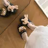 Zapatillas de Algodón Suaves y Lindas con Lunares y Cabeza de Osito 3D para Mujer Cálidas Suela Suave Ropa de Casa Antideslizantes Perezosas Felpa Algodón Zapatillas
