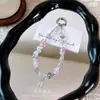 Corrente de Celular de Cristal Feita à Mão com Contas Curta para Pulso Pingente Acessório de Bolsa Cordão para Capa de Celular Venda por Atacado